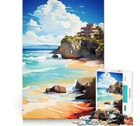 Puzzle de 1000 pièces Tulum Peinture à l'huile Découpe précise Jouet Amusant et Stimulant Mental Jeu de détente Jeu d'art d'anniversaire (38x26cm)