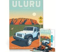 Puzzle de 1000 pièces Uluru Ayers Rock Affiche Ajustement Parfait Art Stimule Le Cerveau Jeu Temps de Repos Décoration Murale de Noël (38x26cm)