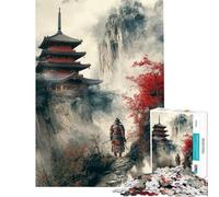 Puzzle de 1000 pièces Un Guerrier samouraï Solitaire Défi éducatif Jeu Familial Difficile Convient aux Personnes de 14 Ans et Plus (38x52cm)