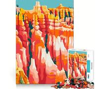 Puzzle de 1000 pièces Utah Nature Art Minimaliste Bords Nets Décoration Résolvez des problèmes Amusez-Vous et passez Un Bon Moment ! Décoration de Noël Cadeau (50x75cm)