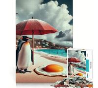Puzzle de 1000 pièces Vacances à la Plage avec des Pingouins pour Adolescents, idéal pour stimuler Le Cerveau et créer Une œuvre d'art apaisante et Amusante à Assembler (50x75cm)