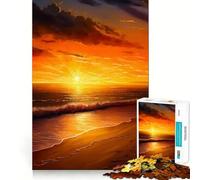 Puzzle de 1000 pièces Vagues au Coucher du Soleil sur l'océan Développe la mémoire,ludique et de qualité Professionnelle pour stimuler l'esprit (38x26cm)