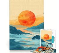 Puzzle de 1000 pièces Vagues océaniques et Rayons de Soleil pour Adolescents Jeu Intelligent et divertissant pour se détendre (50x75cm)