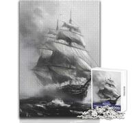 Puzzle de 1000 pièces Vaisseau fantôme pour Adultes et Adolescents:Jeu de réflexion et de création, idée Cadeau mémorable et touchante Dimensions:38x52cm