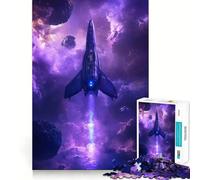 Puzzle de 1000 pièces Vaisseau Spatial dans Une nébuleuse pour Adolescents Jeu Intelligent pour Partager des Moments de complicité Découpe précise Pièce de Collection Artistique 38x26cm