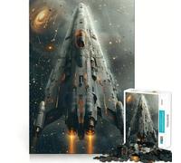 Puzzle de 1000 pièces Vaisseau Spatial en vol pour Adolescents Jeu Intelligent pour Partager des Moments de complicité Découpe précise Pièce de Collection Artistique 38x26cm
