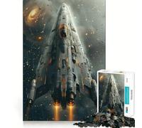 Puzzle de 1000 pièces Vaisseau Spatial en vol pour Adultes et Adolescents, Jeu Mental apaisant et Relaxant, découpe de qualité supérieure, 50x75cm