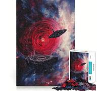 Puzzle de 1000 pièces Vaisseau Spatial et nébuleuse pour Adultes, Jeu de logique Solide, Jeu de Groupe, Bords Nets, 38x26cm
