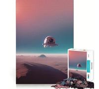 Puzzle de 1000 pièces Vaisseau Spatial martien Pièces nettes et découpées Jeu de réflexion Moment de Calme et de Divertissement Décoration de Noël (38x52cm)