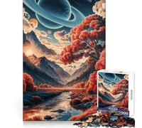 Puzzle de 1000 pièces Vallée Céleste d'automne pour Adolescents Entraînement Intelligent,Passe-Temps paisible,Bords précis,Cadeau de Vacances (38x26cm)