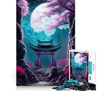 Puzzle de 1000 pièces Vallée de la Porte Torii la Nuit pour Adolescents, idéal pour renforcer la mémoire, déstresser et Offrir Un Cadeau de Noël aux Bords Lisses 38x52cm
