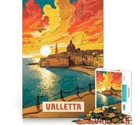 Puzzle de 1000 pièces Valletta Fine Edge Craft, Jeu de réflexion et de détente, Cadeau Artistique de Noël (38x26cm)
