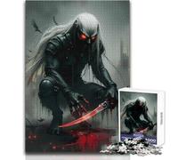 Puzzle de 1000 pièces Vampire Assassin Sanglant avec Épée pour Adultes:Une activité ludique et Cognitive pour Un Apprentissage Amusant pour des Surprises joyeuses Dimensions:50x75cm