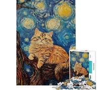 Puzzle de 1000 pièces Van Gogh Chat Puzzle de Vitesse pour Adolescents idéal pour Un Anniversaire Noël ou Tout Autre Cadeau Unique (Dimensions 38x52cm)