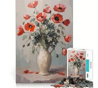 Puzzle de 1000 pièces Vase de Coquelicots pour Adolescents Renforce la mémoire, apaise et détend Finition de qualité (50x75cm)