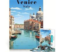 Puzzle de 1000 pièces Venise Italie Voyage Découpe Nette Art Logique Jeu de réflexion Détente Cadeau d'anniversaire Amusant (50x75cm)