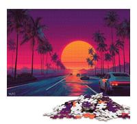 Puzzle de 1000 pièces « Vibes on The Road » pour Adultes, Cadeau d'halloween, Puzzle en Bois pour Adolescents, décoration et Cadeaux Uniques pour la Maison, 1000 pièces (75 x 50 cm)