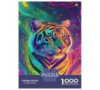 Puzzle De 1000 Pièces Vibrant Tiger Art -6 Puzzle Adulte Jeu Familial Décoration Parfaite Cadeaux Uniques d'anniversaire Et De Noël 38x26cm/1000pcs