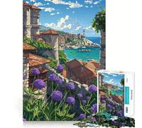 Puzzle de 1000 pièces Vieille Ville en Bord de mer pour Adolescents, Jeu Intelligent et divertissant, à Assembler Pendant Les Moments Chauds, Joli Cadeau (38x52cm)