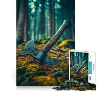Puzzle de 1000 pièces Viking Axe,Jeu de réflexion,découpe de Haute précision,défi Amusant pour Passer Le Temps (38x26cm)