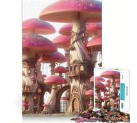 Puzzle de 1000 pièces Village des Champignons pour Adolescents, améliore la mémoire, Passe-Temps Calme, Bords précis, Cadeau d'anniversaire (38x52cm)
