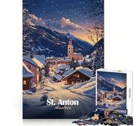 Puzzle de 1000 pièces Village d'hiver de St Anton, Autriche pour Adolescents Un défi cérébral Amusant à Partager, aux découpes nettes et Chaleureuses 38x26cm