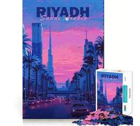 Puzzle de 1000 pièces Ville esthétique de Riyad pour Adolescents amélioration de la mémoire, détente et créativité (50x75cm)