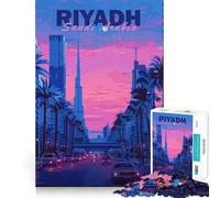 Puzzle de 1000 pièces Ville esthétique de Riyad pour Adolescents stimule la mémoire, Calme et apaisant, Un Cadeau de qualité supérieure (38x26cm)