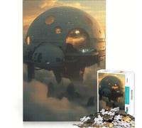 Puzzle de 1000 pièces Ville Flottante dans Les Nuages, Jouet à Monter soi-même, défi Difficile, avec des pièces de Formes aléatoires Qui s'emboîtent Parfaitement 38x26cm