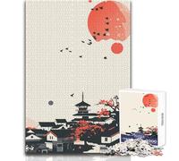 Puzzle de 1000 pièces Villes du Japon aux Couleurs Pastel pour Adolescents Jeu éducatif et Stimulant pour la Concentration Idée Cadeau Originale et touchante Dimensions:50x75cm