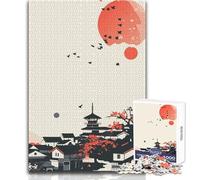 Puzzle de 1000 pièces Villes japonaises aux Couleurs Pastel pour Adolescents:Jeu éducatif et Stimulant pour la Concentration, idée Cadeau Originale et touchante Dimensions:38x52 cm