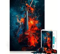 Puzzle de 1000 pièces Violon éclaboussé Stimulation cérébrale Découpe Nette Composants Robustes Loisirs captivants pour des Moments de détente à la Maison (38x26cm)