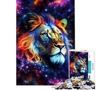Puzzle de 1000 pièces Visage de Lion nébuleuse Fantastique Puzzle Adulte Anti-Stress Jeu d'analyse et de logique Idéal comme Cadeau pour Toute la Famille (Dimensions 38x26cm)