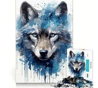 Puzzle de 1000 pièces Visage de louveteau à l'aquarelle,38x52cm,pour Un entraînement cérébral ludique et précis Pièces sans Couture Un Passe-Temps Fascinant pour Les Moments de détente
