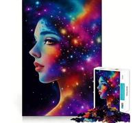 Puzzle de 1000 pièces Visage de nébuleuse de Femme Jeu de réflexion et de précision Découpe de Haute précision Passe-Temps Fascinant pour Les Moments de détente (38x52cm)