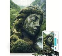 Puzzle de 1000 pièces Visage de Pierre dans la Nature pour Adolescents Amélioration de la mémoire Détente et Amusement garantis Pièce de Collection aux découpes nettes 38x52cm