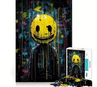 Puzzle de 1000 pièces Visage Souriant Effrayant pour Adolescents, Jeu de logique Puissant, évasion apaisante, Bords Nets, Cadeau d'anniversaire (50x75cm)