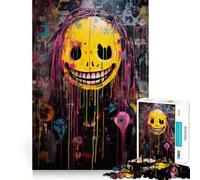 Puzzle de 1000 pièces Visage Souriant Effrayant pour Adolescents, Jeu de logique, Simple et Amusant, Bords Lisses, Cadeau élégant (50x75cm)