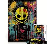 Puzzle de 1000 pièces Visage Souriant Effrayant pour Adolescents, Jeu Stimulant l'esprit, Loisir Calme, découpe précise, Cadeau saisonnier (50x75cm)