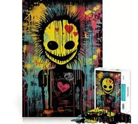 Puzzle de 1000 pièces Visage Souriant Effrayant pour Adolescents, Jeu Stimulant l'esprit, Loisir Calme, découpe précise, Cadeau saisonnier (50x75cm)