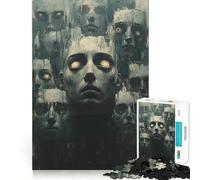 Puzzle de 1000 pièces Visages surréalistes dans Un Tableau Sombre pour Adolescents Jeu de logique Stimulant, détente et créativité Idée Cadeau d'anniversaire 50x75cm