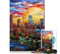 Puzzle de 1000 pièces Vitrail Denver pour Adolescents Jeu Intelligent et Relaxant Assemblage du Motif Liste de souhaits du Père Noël 50x75cm