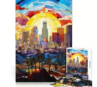 Puzzle de 1000 pièces Vitrail Los Angeles pour Adultes et Adolescents, Jeu de réflexion, Loisirs, Bords précis, décoration Murale 50x75cm