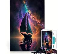 Puzzle de 1000 pièces Voile Spatiale pour Adultes, Jouet Intelligent et Amusant d'intérieur, découpe Lisse, Cadeau du Père Noël 38x26cm