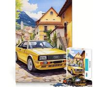Puzzle de 1000 pièces Voiture Aquarelle Ajustement Parfait Art Stimulant Le Cerveau Jeu Temps de Repos Décoration Murale de Noël (38x52cm)
