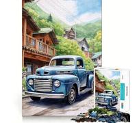 Puzzle de 1000 pièces Voiture Aquarelle Ajustement Parfait Art Stimulant Le Cerveau Jeu Temps de Repos Décoration Murale de Noël (50x75cm)