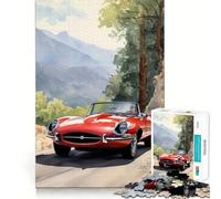 Puzzle de 1000 pièces Voiture Aquarelle Découpe précise Art Jeu de logique et de réflexion Détendeur Cadeau d'anniversaire Amusant (38x26cm)