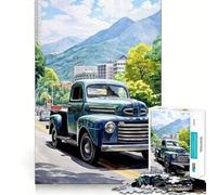 Puzzle de 1000 pièces Voiture Aquarelle Découpe précise Art Jeu de logique et de réflexion Détendeur Cadeau d'anniversaire Amusant (38x26cm)