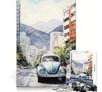 Puzzle de 1000 pièces Voiture Aquarelle pour Adolescents, 38x26cm, pour Une Pause détente et Un Plaisir Intense (38x26cm)