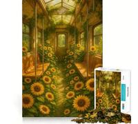 Puzzle de 1000 pièces Voiture de métro Tournesol pour Adolescents, Jouet Intelligent et ludique, Cadeau de Noël idéal 38x26cm